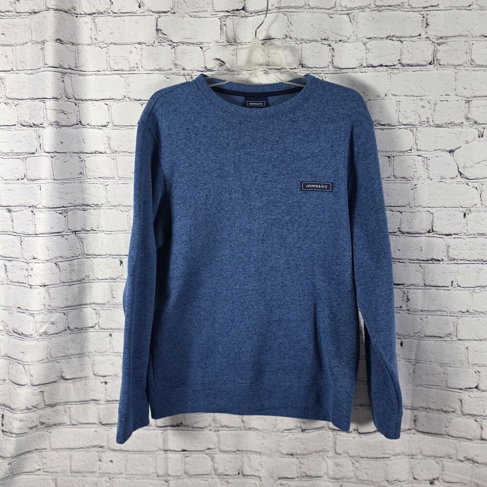 Crown & Ivy Men's Small Blue Crew Neck Sweater